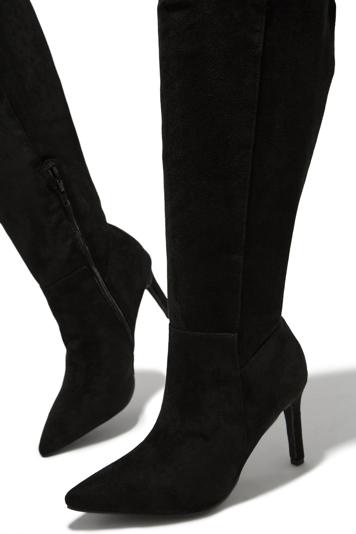 Scarlette Below The Knee Heel Boots – Black