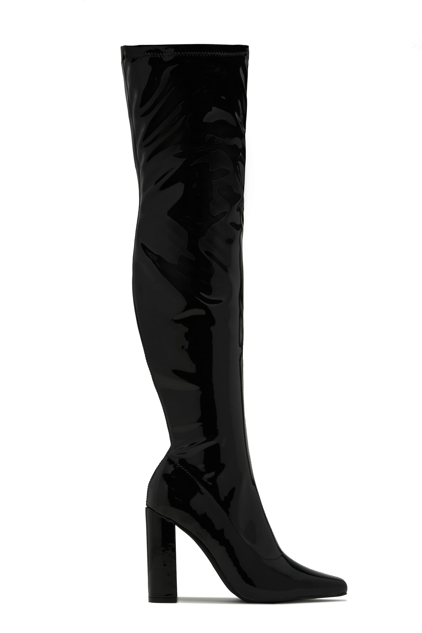 Ericka Block Heel Over The Knee Boots – Black