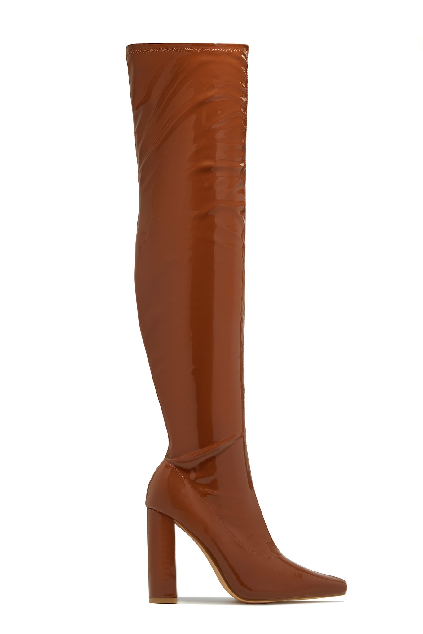 Ericka Block Heel Over The Knee Boots – Tan