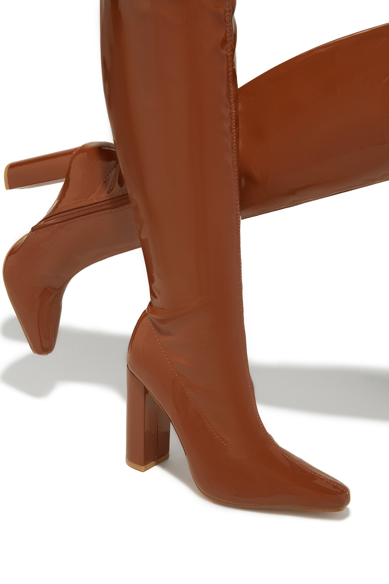 Ericka Block Heel Over The Knee Boots – Tan