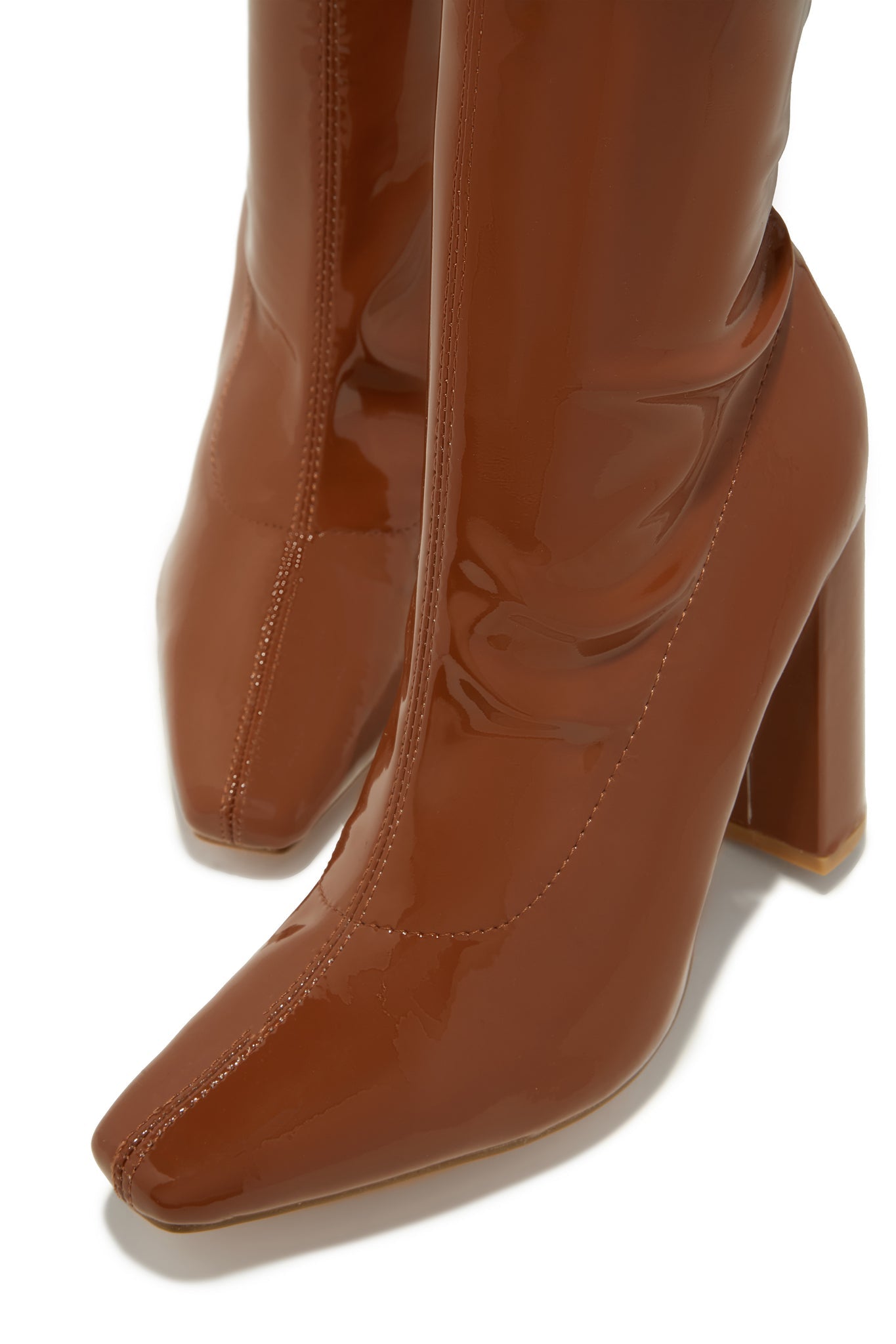 Ericka Block Heel Over The Knee Boots – Tan