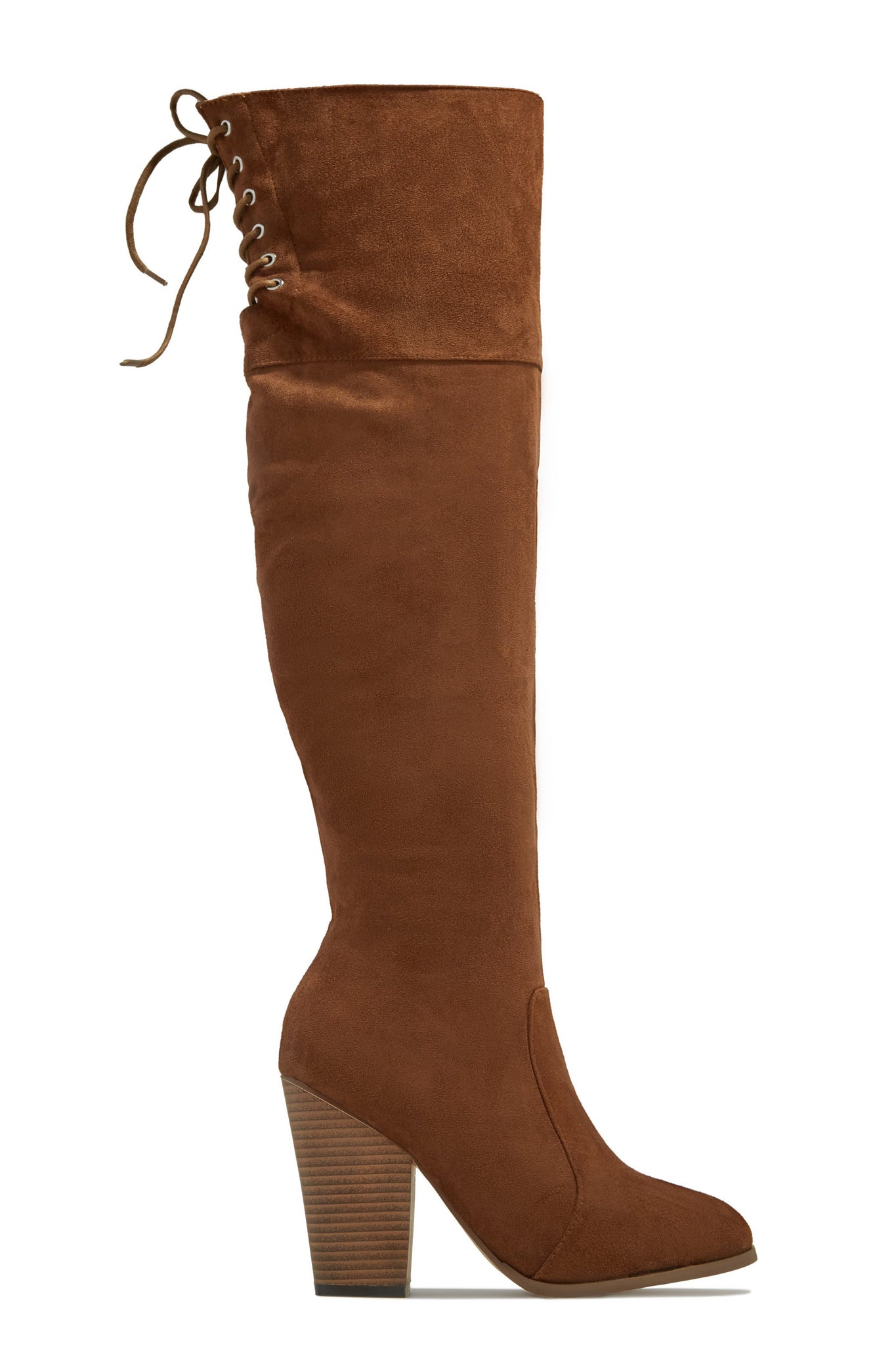 Roadie Over The Knee Block Heel Boots - Brown Suede