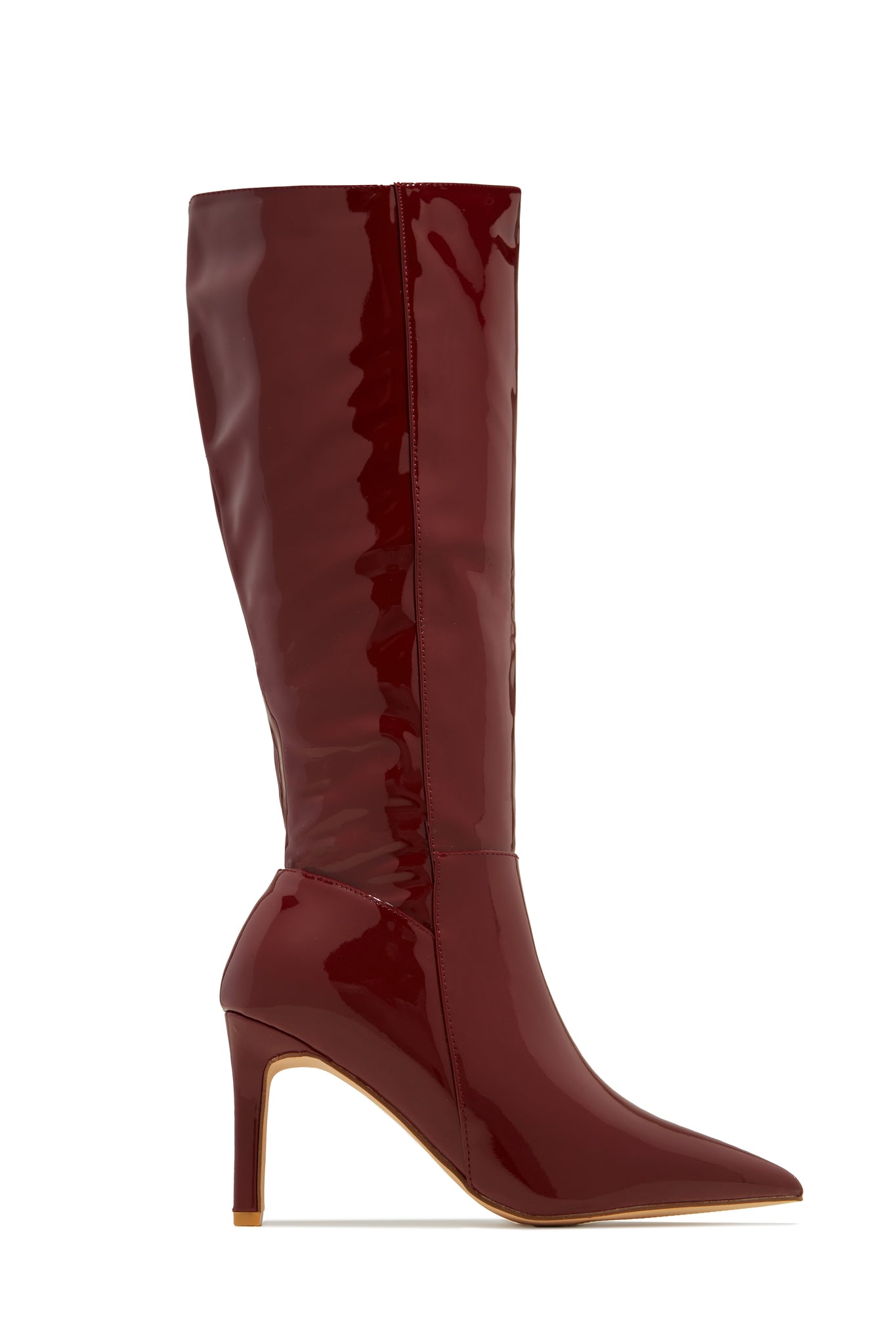 Scarlette Below The Knee Heel Boots - Cherry Pat