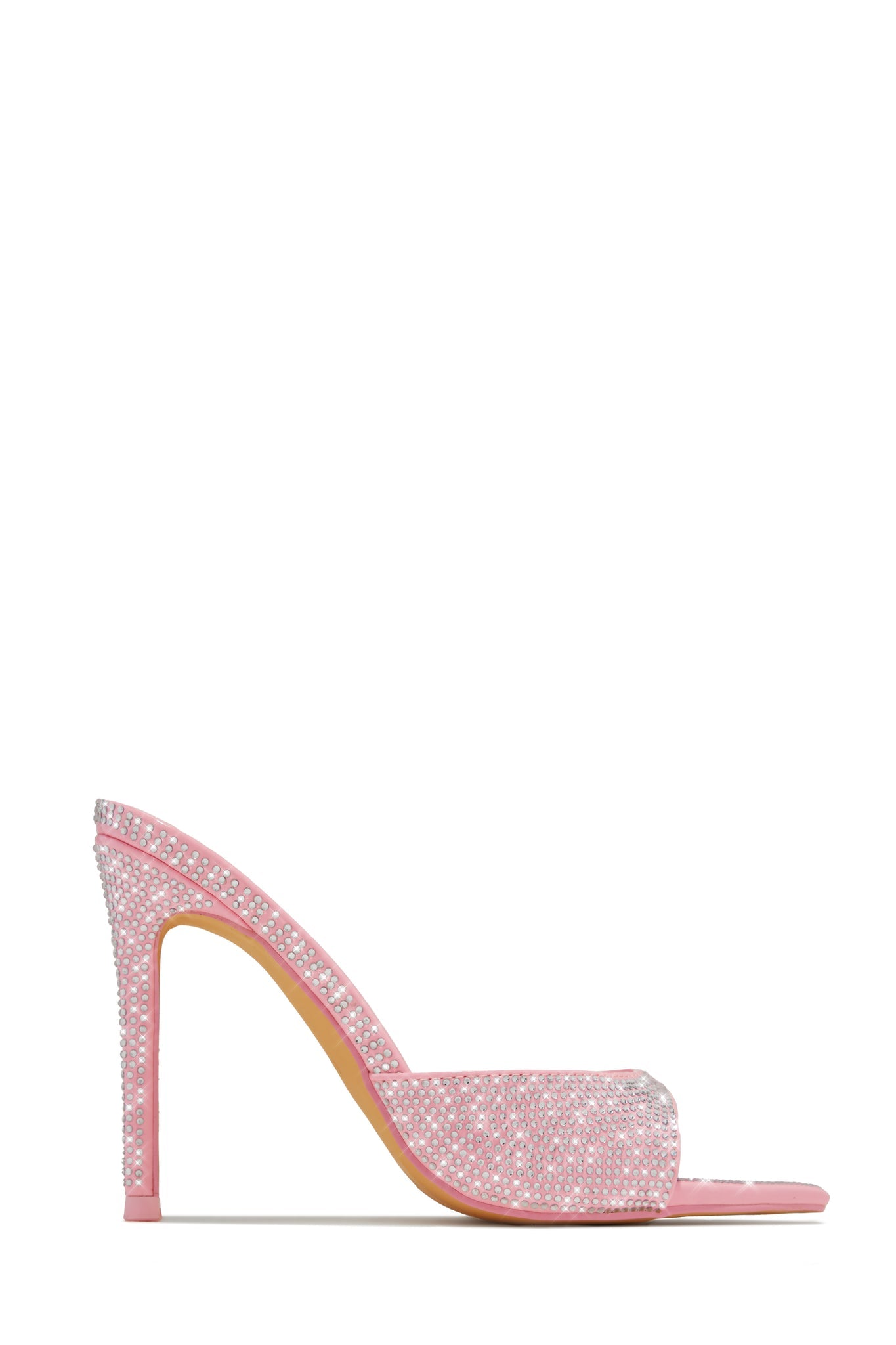 Amiah Embellished High Heel Mules – Pink